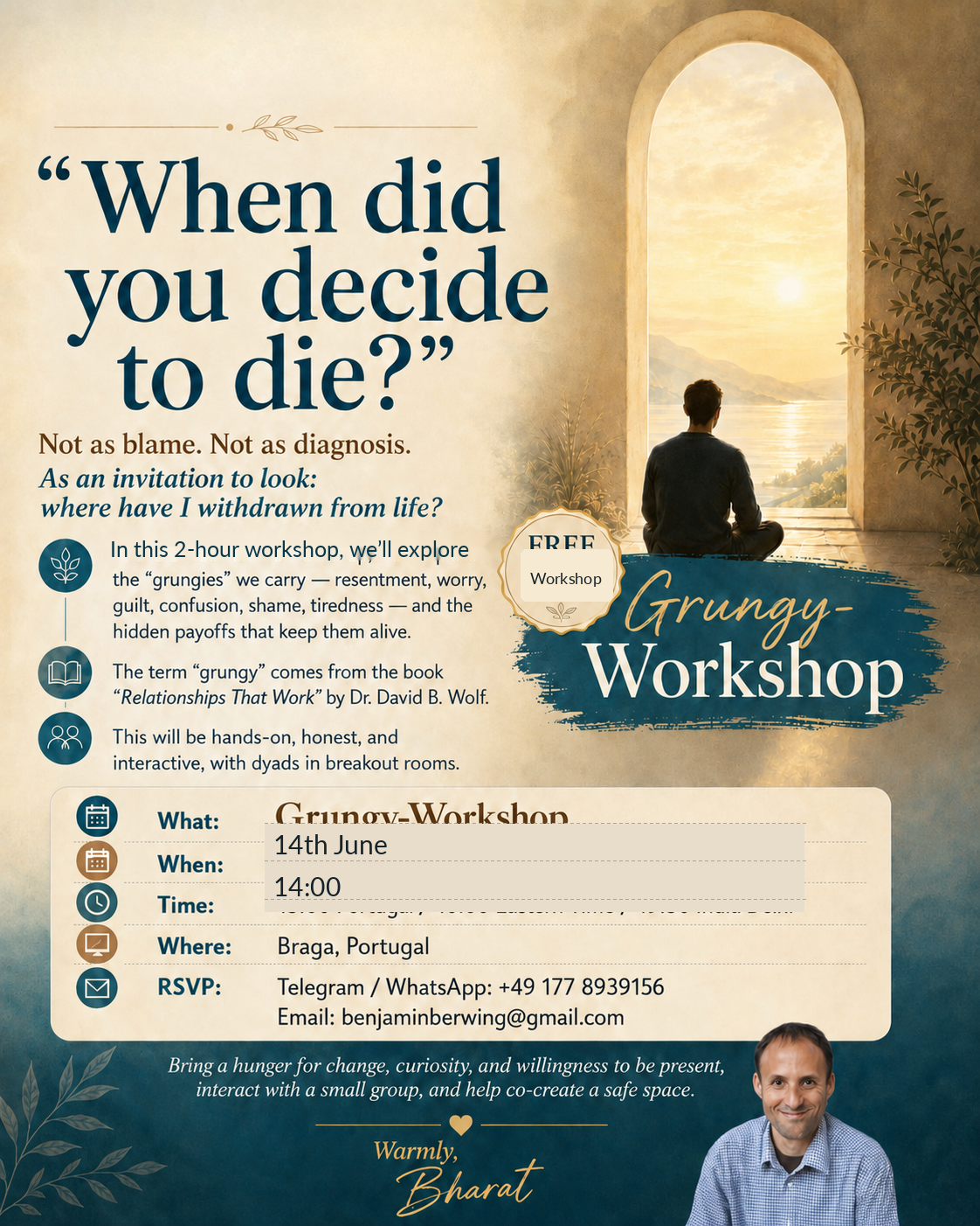 Grungy Workshop Braga flyer — 14 June 2026