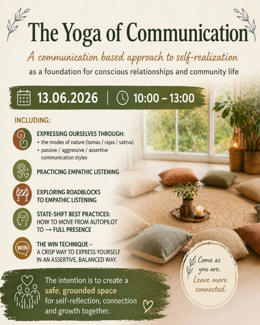 The Yoga of Communication workshop flyer